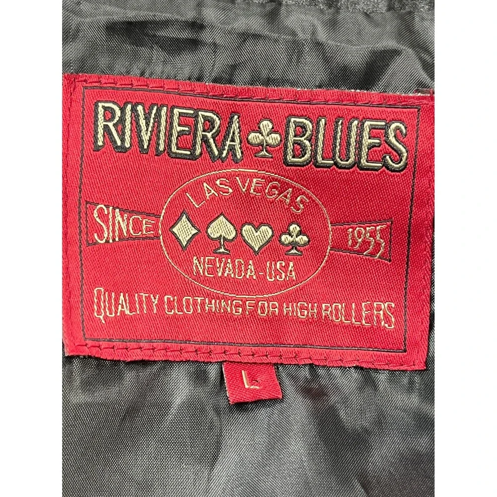 Vintage 80s RIVIERA Hotel Casino Satin Bomber Jacket Vegas Retro Embroidered